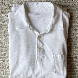 J. Crew men’s white garment dyed polo